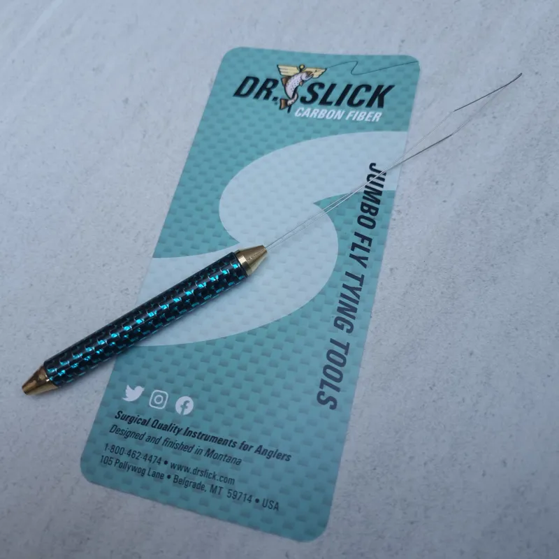 Dr.Slick JUMBO Carbon Fiber Handle Bobbin Threader with Half Hitch Tool